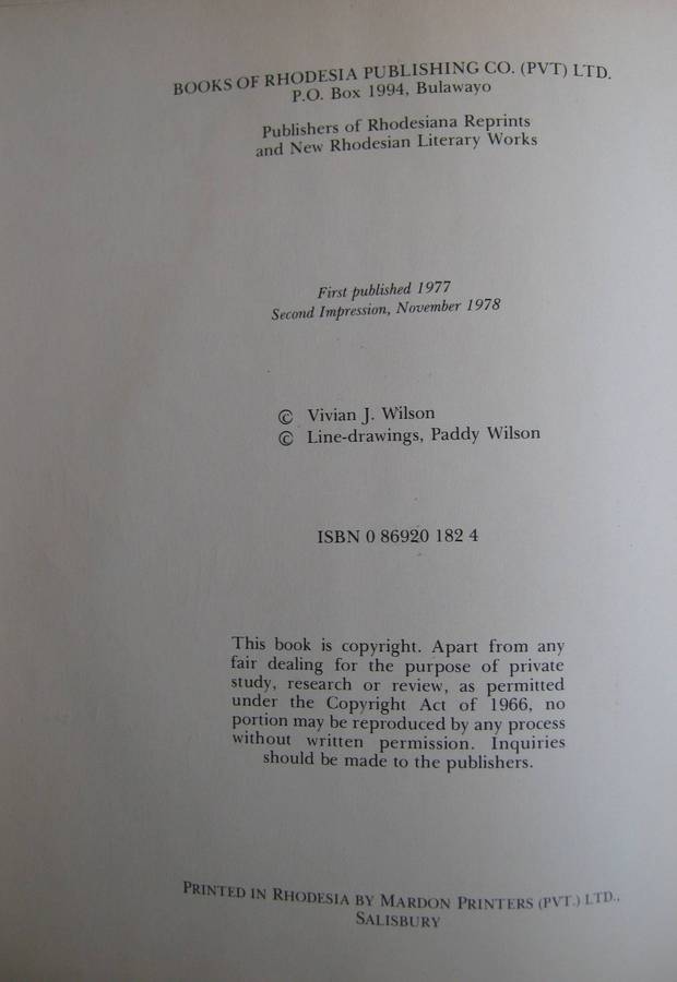 Orphans of the Wild The Story of Chipangali Vivian J Wilson Signed
