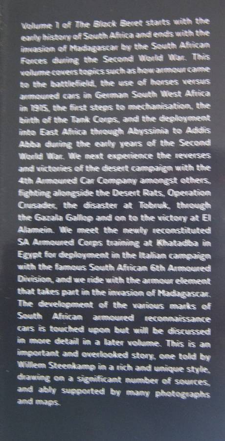 The Black Beret The History of South Africas Armoured Forces Volume 1  Signed by the author