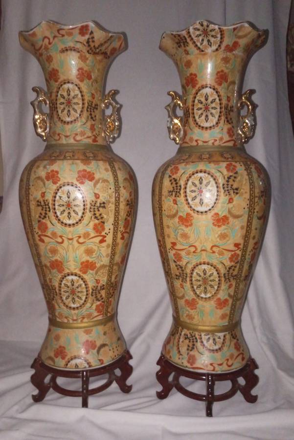 Old Japanese Vases x2