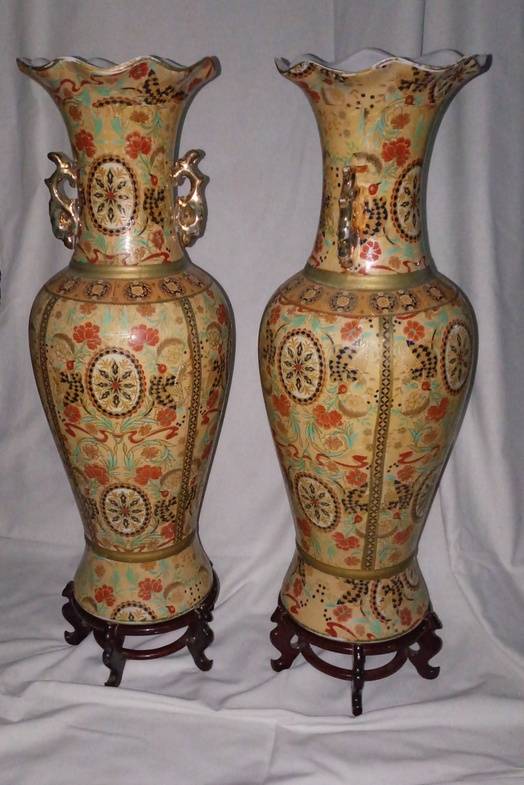 Old Japanese Vases x2