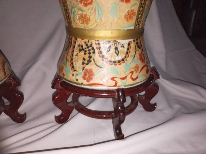 Old Japanese Vases x2