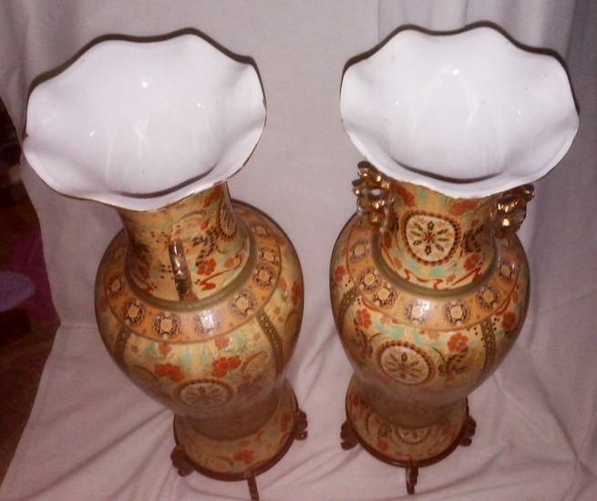 Old Japanese Vases x2