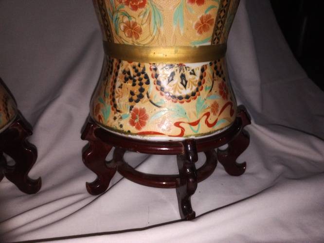 Old Japanese Vases x2