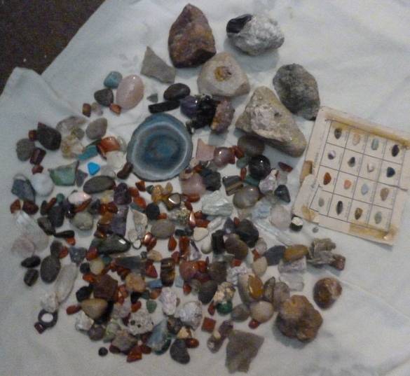 Rock collection and books