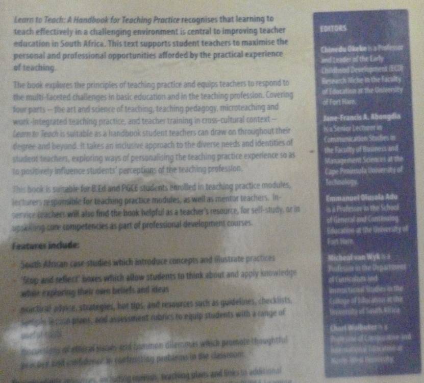 Learn to Teach . A Handbook for teaching Practice