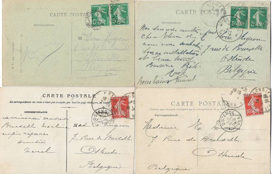 Old France Postcards (x4) fine used.
