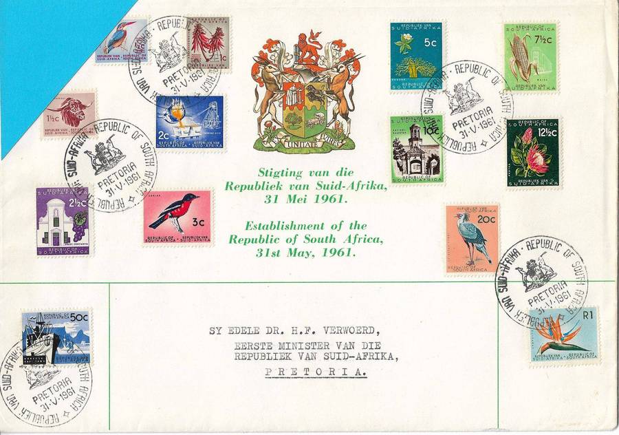 South Africa scarce 1961 illustrated cover addressed to Verwoerd. (Flag Censored)