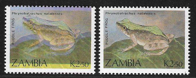 Zambia variety 2.50 colour shift plus normal.