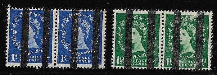 Great Britain Queen Elizabeth Training stamps x2 pairs no gum.