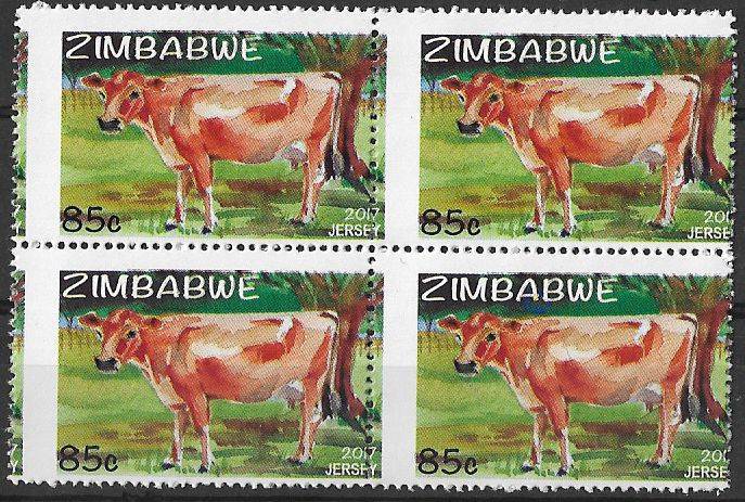 Zimbabwe variety perforation shift block of (x4)