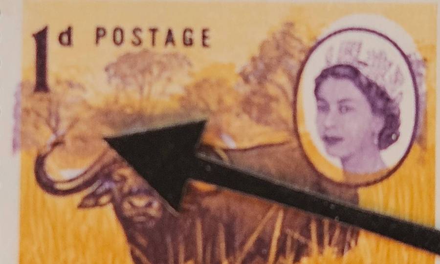 Southern Rhodesia 1d mint Queen Elizabeth block of (x4), large shift of purple.