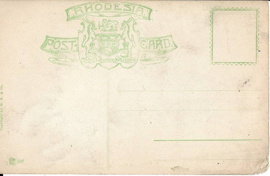 British South Africa Company Victoria Falls unused postcard.