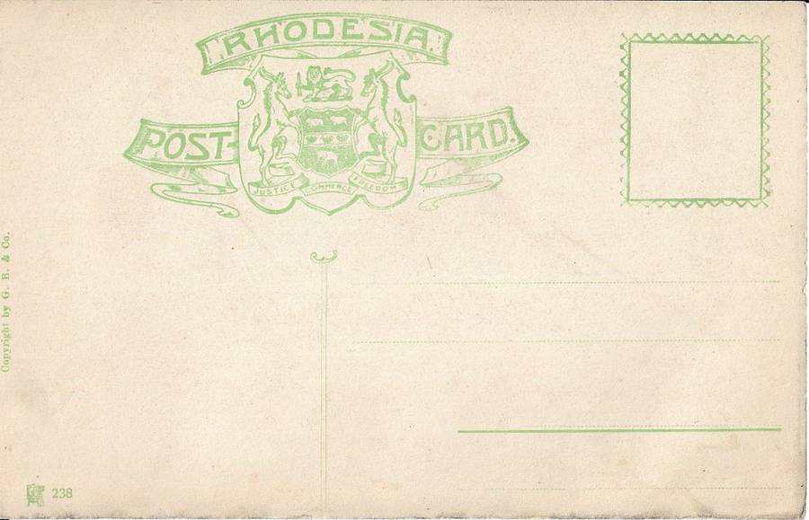 British South Africa Company Victoria Falls, Zambesi River unused postcard.