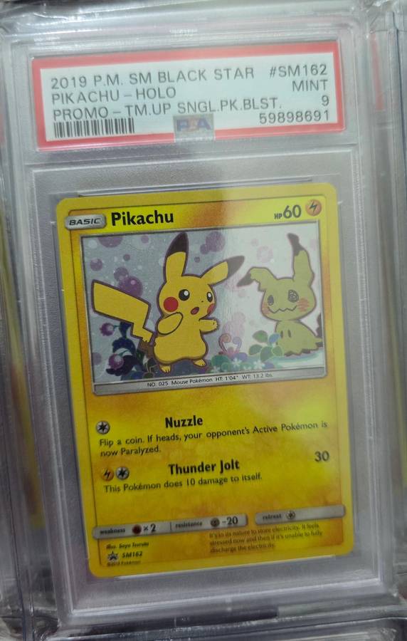 Pokemon Trading Cards Graded PSA 9 Pikachu SM162