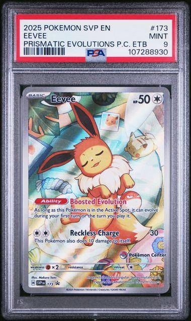 Pokemon Trading Cards Graded PSA 9 Eevee #173 Poke centre
