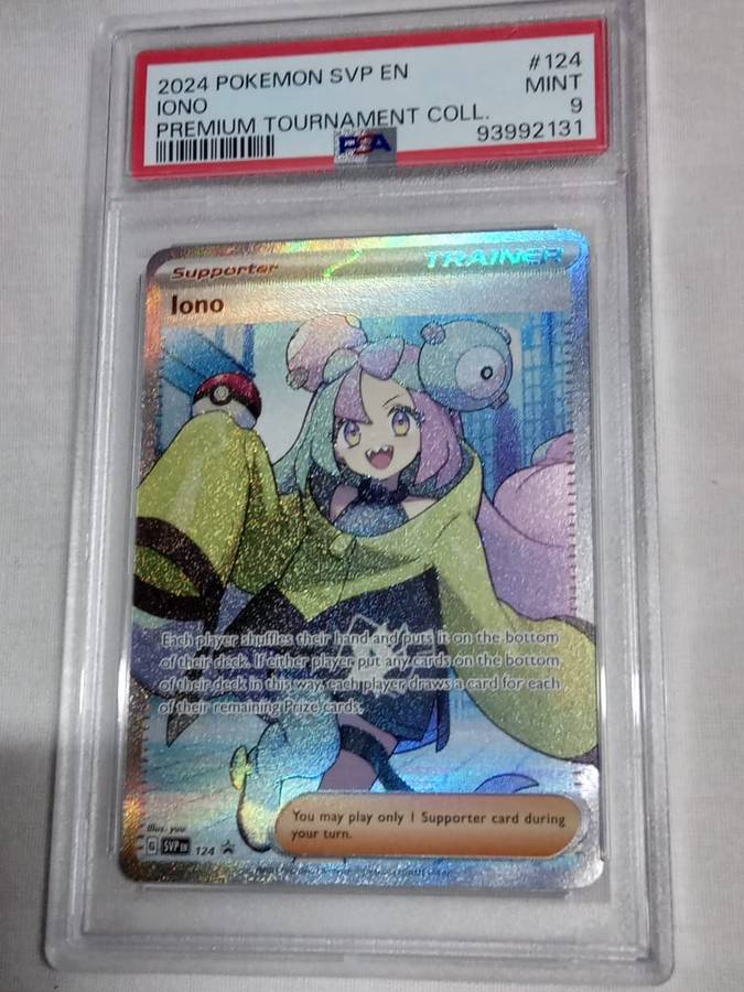 Pokemon Trading Cards Graded PSA 9 Iono Full Art Premium Tournament Collection 124 Black Star Promo