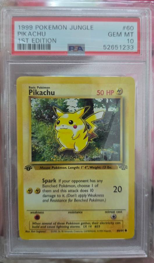 Pokemon Trading Cards Graded psa 10 pikachu 1st edition  1999