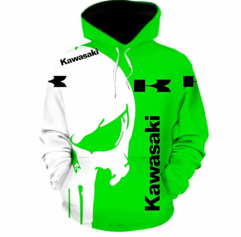 Long Sleeve Hoodie Kawasaki Motorcycle Hoodie - XL