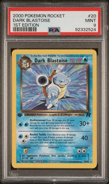 Pokemon Trading Cards Graded PSA 9 Blastoise Dark