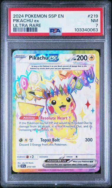 Pokemon Trading Cards Graded PSA 7 Pikachu #219
