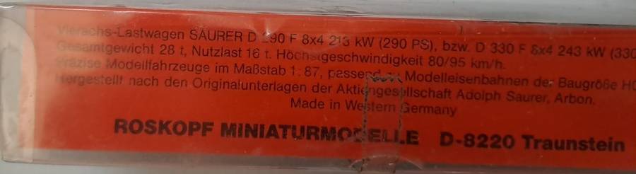 Model Trains/Cars HO 1 x Saurer Delivery Truck. (Still Boxed)