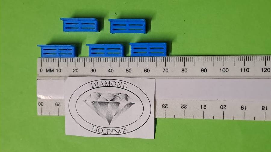 Model Trains 1:87 HO - Station/Park Benches - Blue (5 pack)