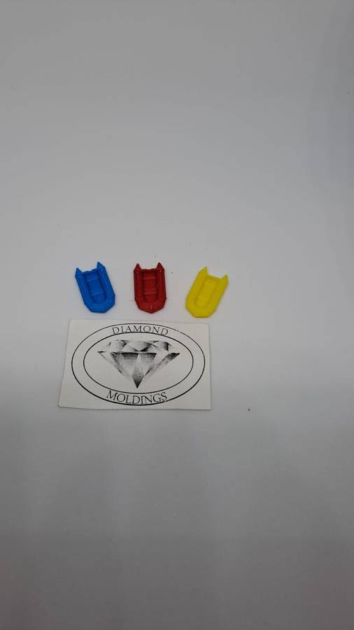 Model Trains N - Scale - Boat Rubber Dinghy (Yellow) - 22mm x 12mm x 3mm
