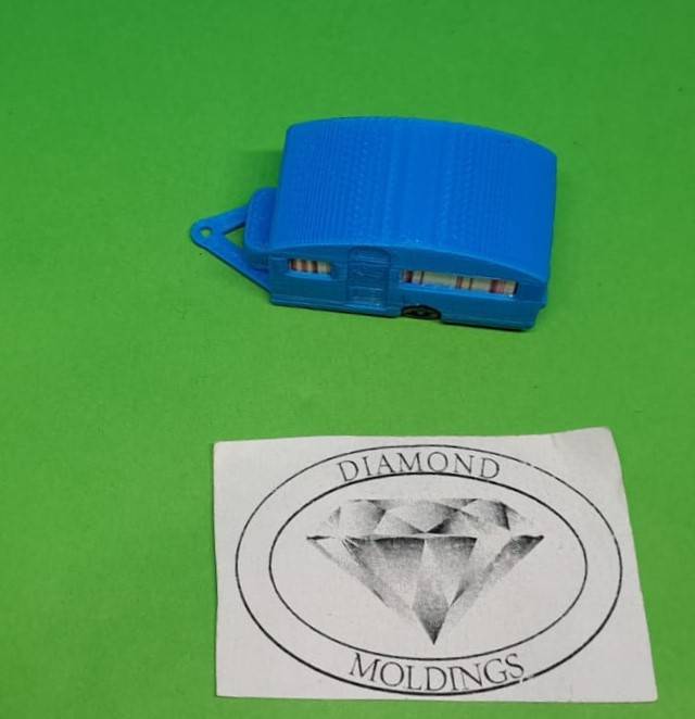 Model Trains HO 1 x Caravan - Blue - 46mm x 18mm x 21mm