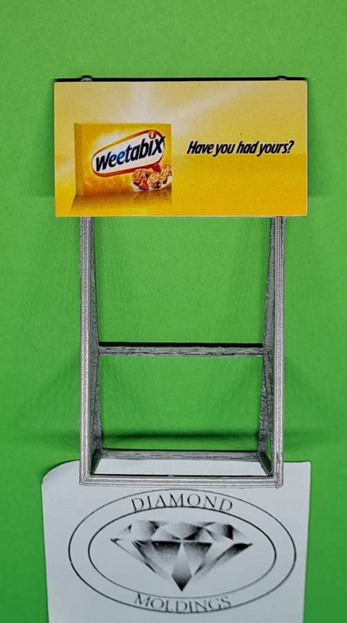 Model Trains HO 1 x Billboard 1970 + Weetabix (United Kingdom) - 50mm x 41mm x 82mm