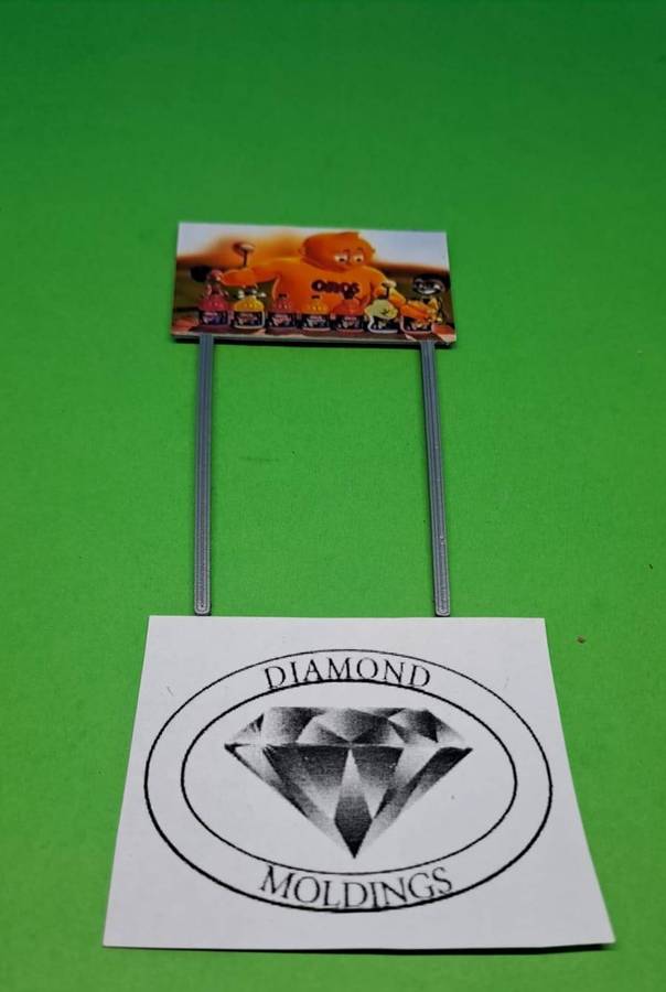 Model Trains HO 1 x Billboard - 1990 + Oros - 50mm x 3mm x 82mm (New board)