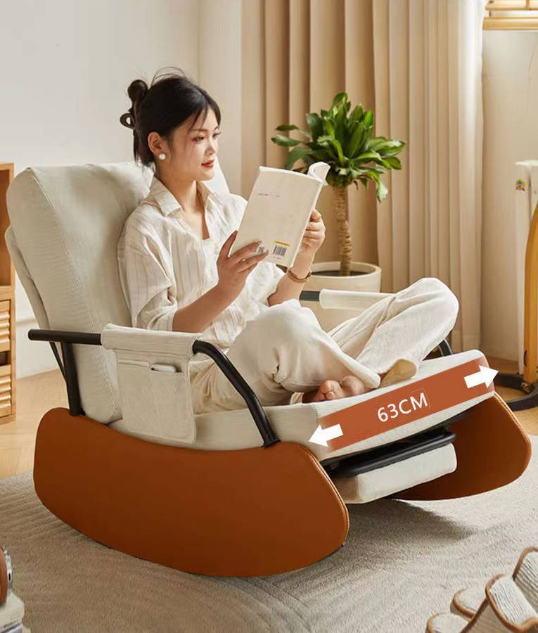 Lazy Sofa Floor Chair, 3-Position Adjustable Backrest - WHITE