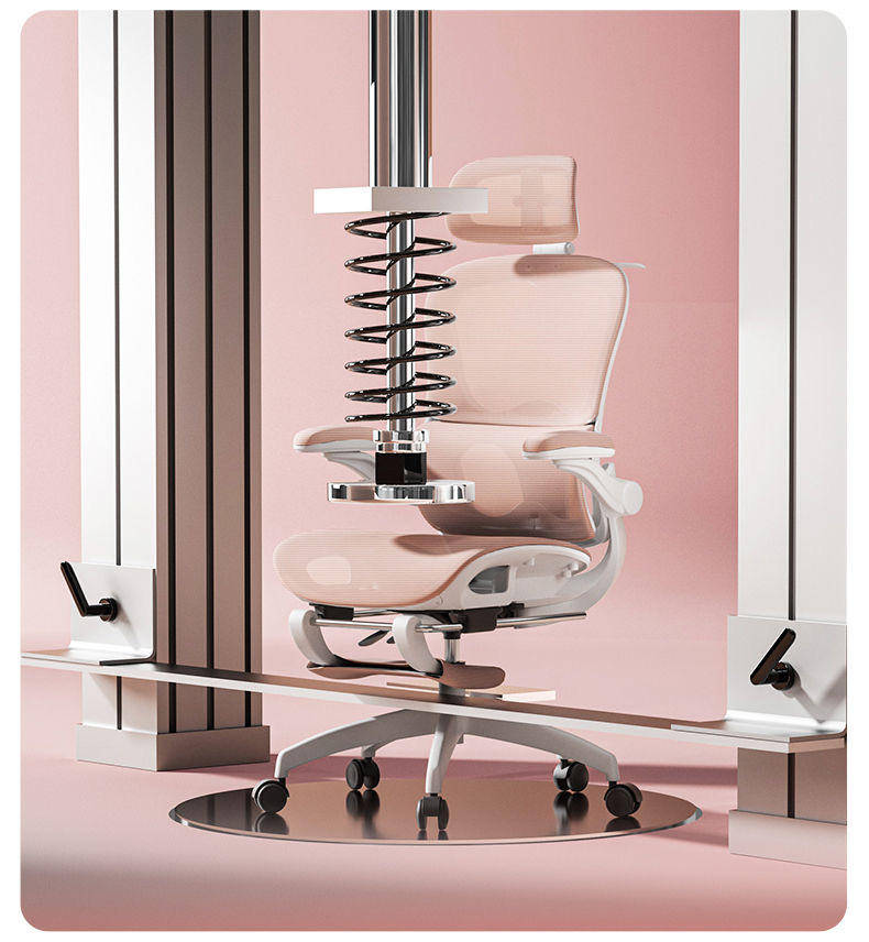 Ergonomic Office Chair with footrest - Pink