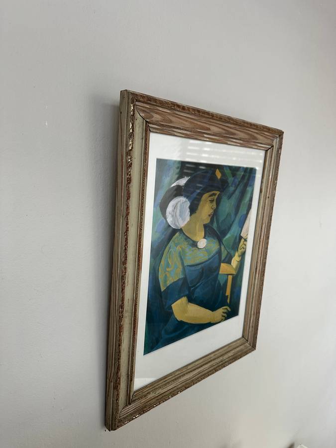 Framed Max Pechstein Print - Portrait of the artist's wife, Finished Size 37cm x 47cm