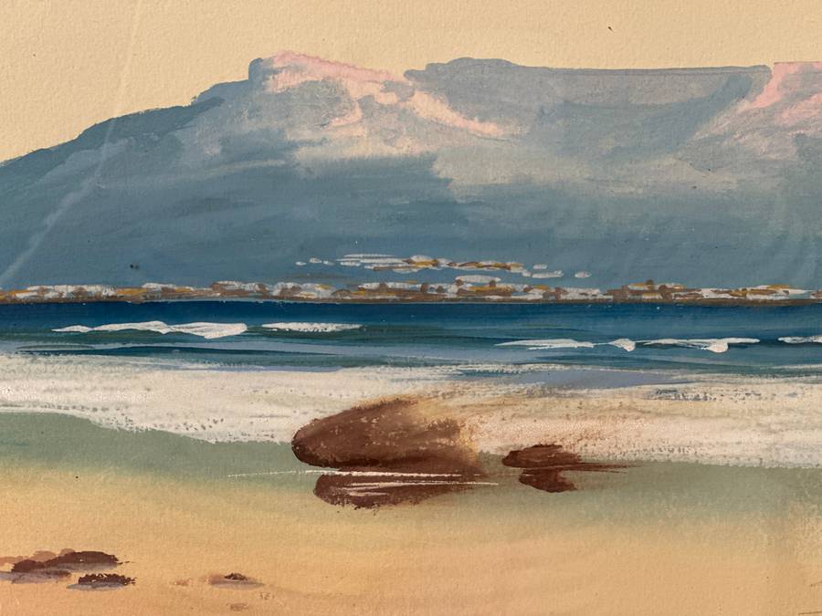 Framed Original Artwork - H. Anderson, Table Bay (Media: Gouache on Board) Finished Size 54cm x 25cm