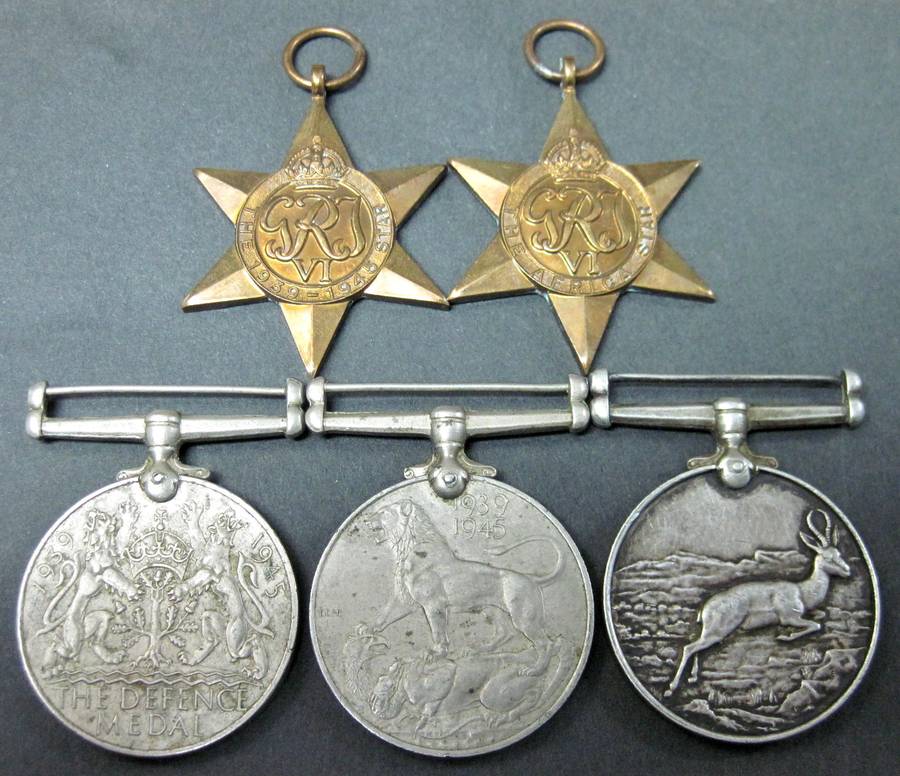 WWII Group of 5 medals awarded to J Saayman C319330