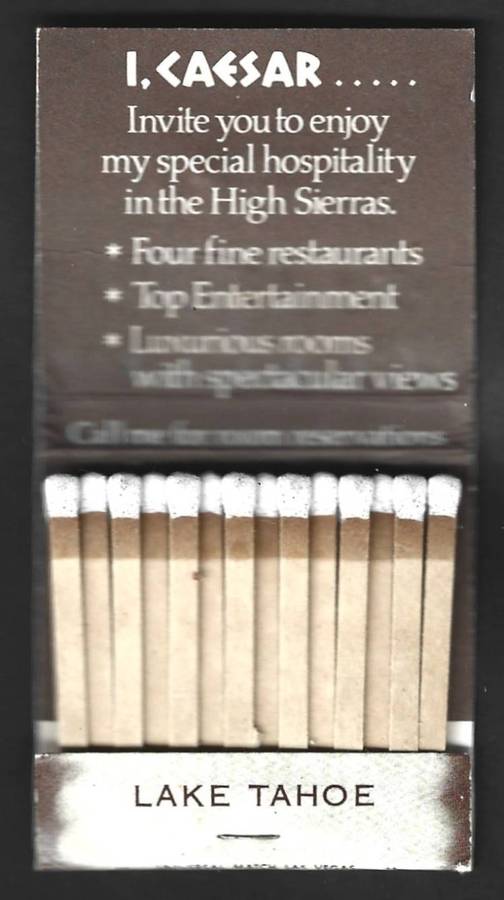 VINTAGE MATCHBOOK FROM CAESARS TAHOE, NEVADA