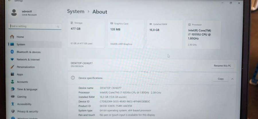 Lenovo L14 Gen 10  i7 16gb ram 500ssd + free Gift