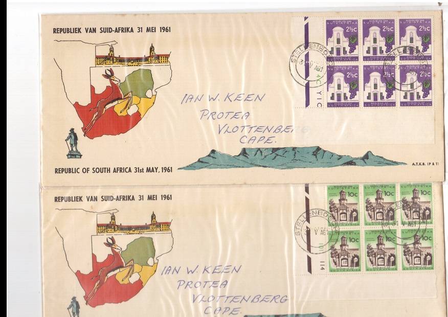 11 X RSA FDCS 31 ST MAY 1961 SEE PICS