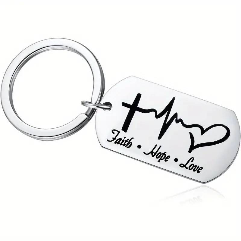 Christian Lifeline Heart Keychain Inspirational Keyring