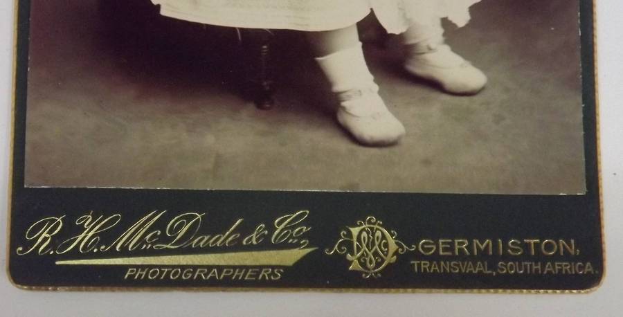 1903 Cabinet Card Germiston, Transvaal Inscribed and dated (rare) Excellent condition