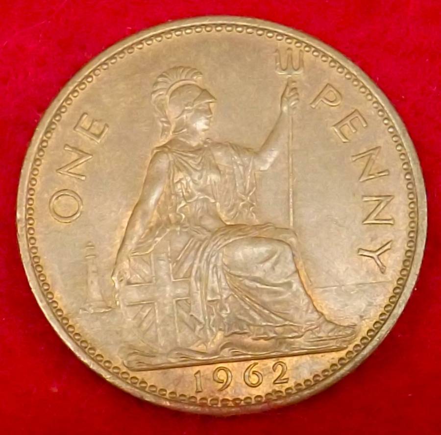 1962 Penny original luster, superb Great Britain