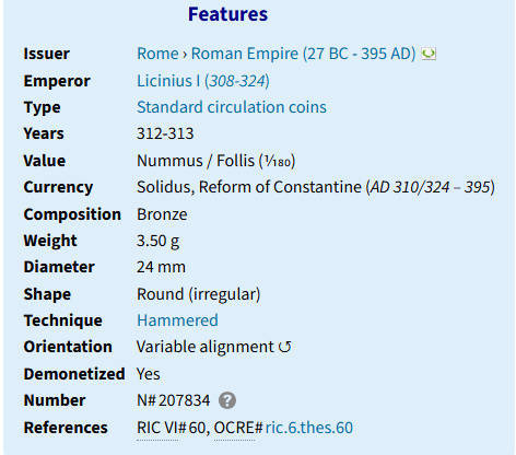 313 AD Scarce Roman Nummus /Follis Mascedonia