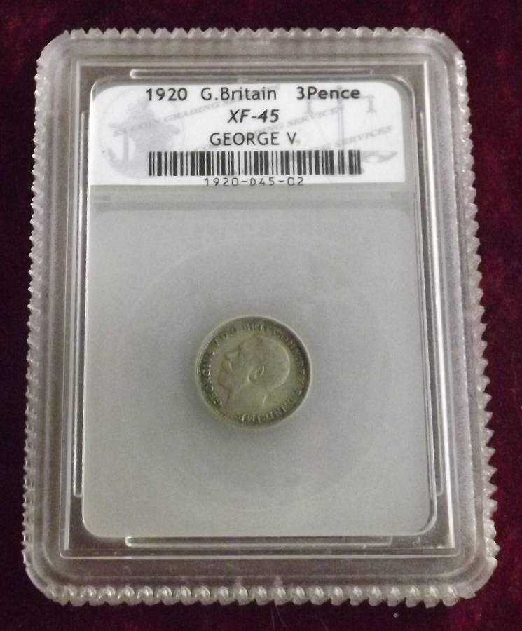 1920 XF-45  Great Britain 3 Pence George V