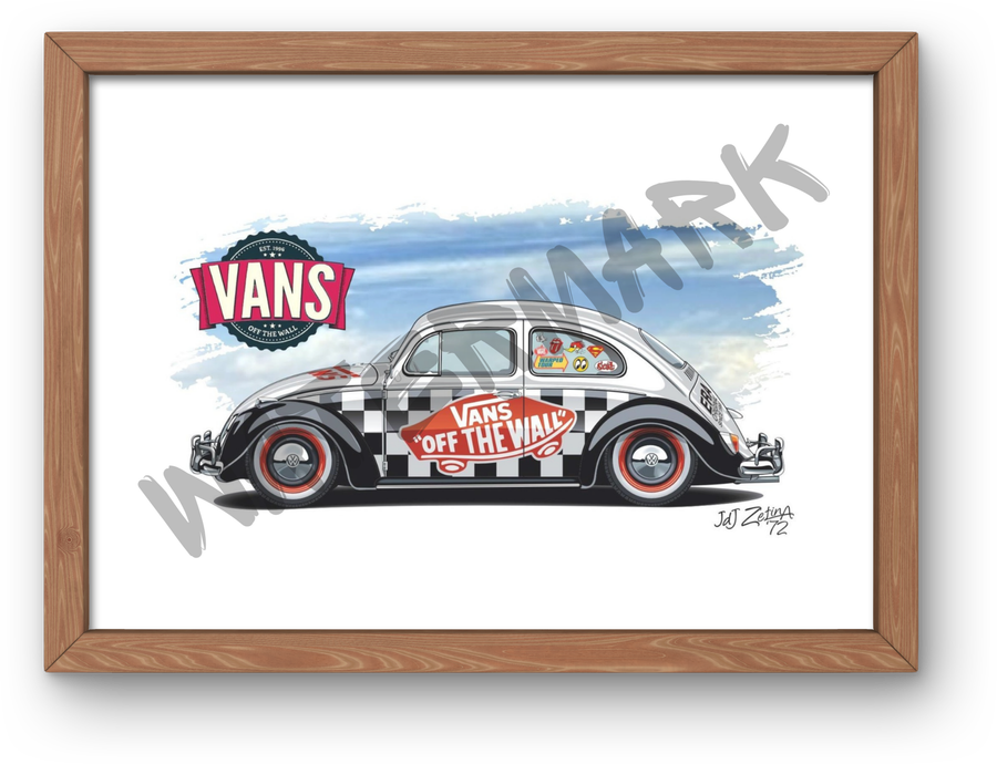 VW Beetle in VANS Livery - High Quality A4 Photo Print