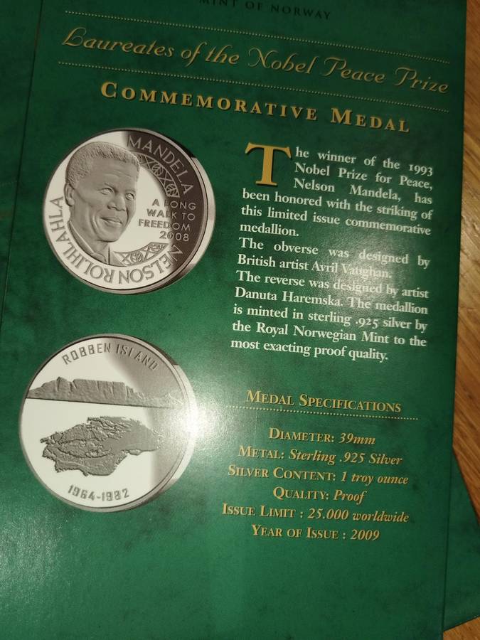 Mandela Commemorative Medal Silver 1oz (25000 units)