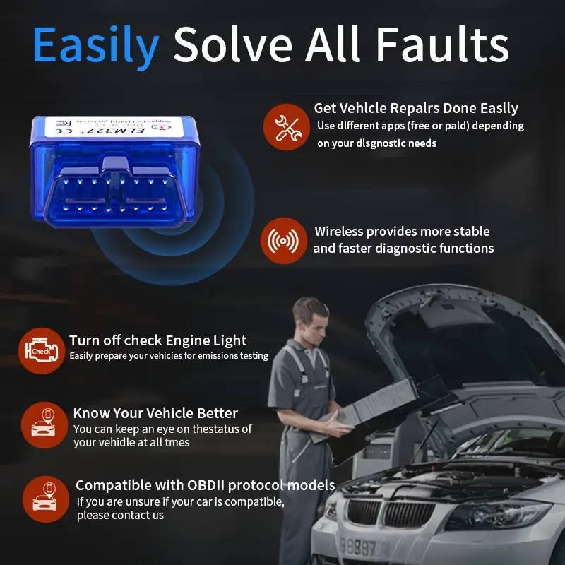 Mini ELM327 Wireless bluetooth Car Diagnostic Scanner