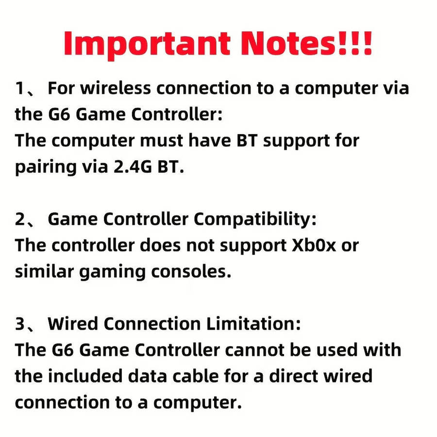 G6 wireless Bluetooth gaming controller