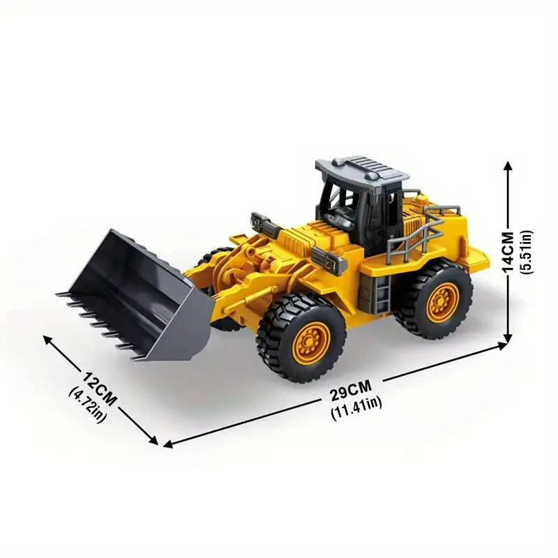 9-Channel Remote Control  Bulldozer Truck with Metal Shovel & Lights