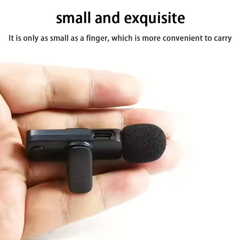 Wireless mini clip on microphone