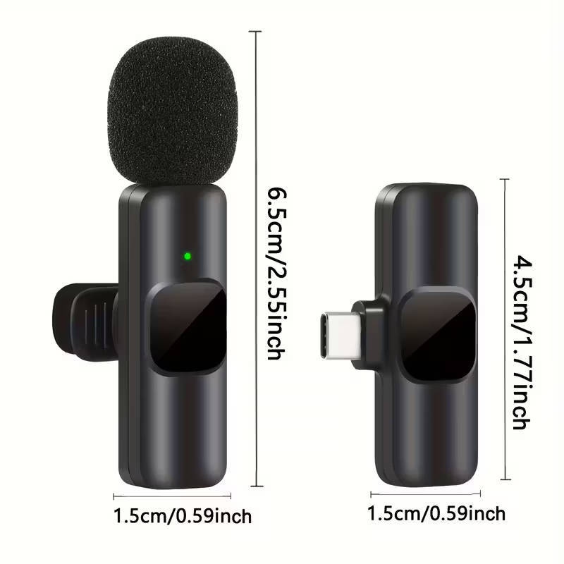 Wireless mini clip on microphone